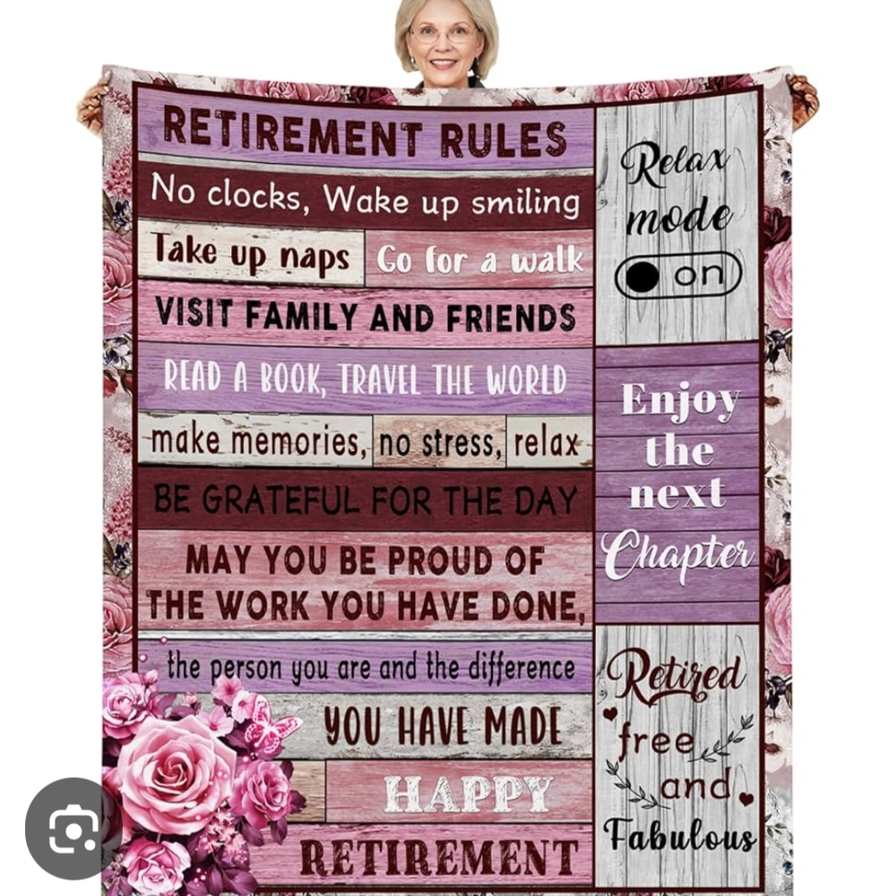 Bundle Candle & Retirement Rules Blanket with Floral Design
